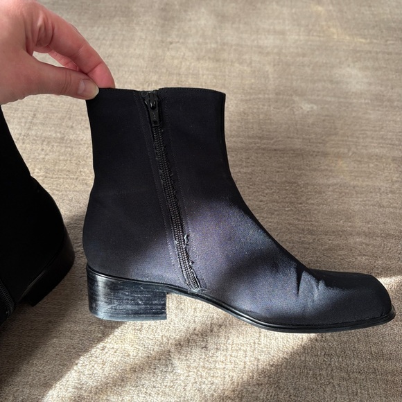Vintage Stuart Weitzman Black Nylon Gore-Tex Boots Y2K / 90s - Picture 4 of 11